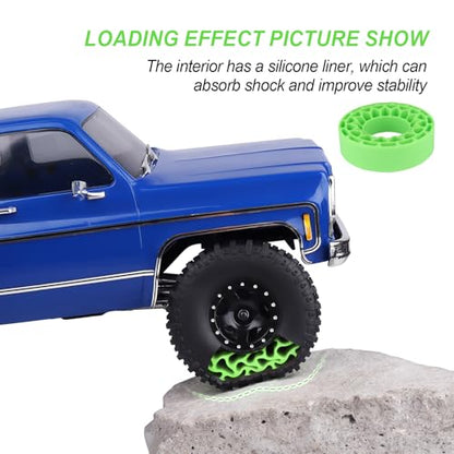 HobbyPark 1.0 Tires Silicone Inserts Foam fit 62-64mm*24mm for 1/18 1/24 Scale RC Crawler Trucks, Super Soft, 4pcs (Green) - color: Green (Large)