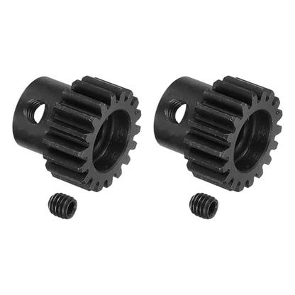 MECCANIXITY 2 Pcs RC 32P Hardened Pinion Gear 5mm Shaft, 18T Motor Gears Carbon Steel for 1/10 RC Model Car Boat Drone - style: 18T