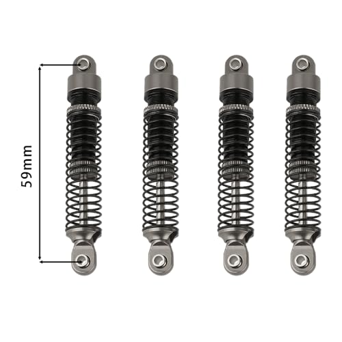 53mm 59mm 66mm 78mm Aluminum Long Threaded Shocks Absorbers Oil Damper for 1/18 RC Crawler TRX4M TRX-4M KUpgrade Parts (59mm-gray) - color: 59mm-gray