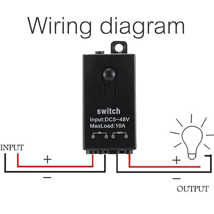 Mini Wireless Switch 12V, 3 Way Remote Switch DC 5V/12V/24V/48V/10A Relay | Wireless Light Switch with 328FT Long Range for Motor, LED Light, Wireless Security Alarm. - size: 5V-48V 3way remote switch-10A Relay