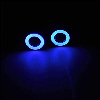 QUE-T 13mm 2 LEDs Angel Eyes & Demon Eyes LED Headlight/Back Light for 1:10 RC Model Crawler Cars, (Blue + White, 13MM) - color: Blue + White, size: 13MM