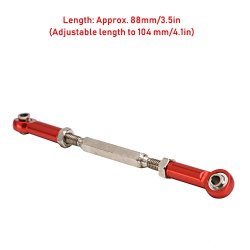 Drfeify 6Pcs Aluminum Alloy Adjustable Push Rods, Turnbuckle Rod Linkage Accessories with 5 Colors, for RC Car Series Upgrade (Red) - color: Red
