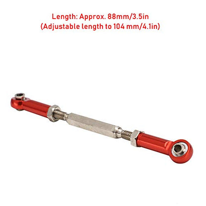 Drfeify 6Pcs Aluminum Alloy Adjustable Push Rods, Turnbuckle Rod Linkage Accessories with 5 Colors, for RC Car Series Upgrade (Red) - color: Red