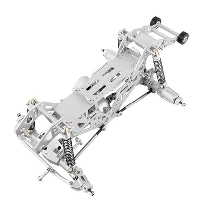 1:18 Metal Upgrade Chassis Frame with Axles Gearbox for RC LOSI Mini LMT 1/18 Digger Monster Truck Brushed RTR LOS01026 Metal Upgrade Parts (Silver) - color: Silver