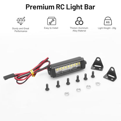 RC Light Bar 10 LED, daitoku 2.16 Inch Aluminum RC LED Lights Kit for Axial SCX10 Traxxas TRX4 TRX4M Arrma Senton Redcat GEN7 1/10 1/18 Crawler