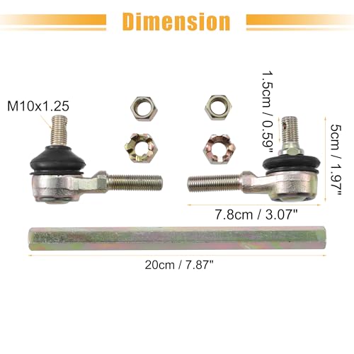 ACROPIX 20cm 7.87" Steering Tie Rod End Tie Rod Link Fit for 50cc 70cc 90cc 110cc 125cc 150cc ATV Quad Four Wheeler with Ball Joint Accessories - Pack of 2 - size: 200mm