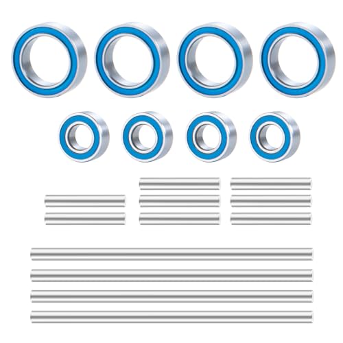 SWX 8Pcs Bearings & 12Pcs Pins for 1/16 Mini E-REVO | Sealed Bearings, Wheel Hex Pins, 20Pcs Set, 1/16 E-REVO, Mini TRX