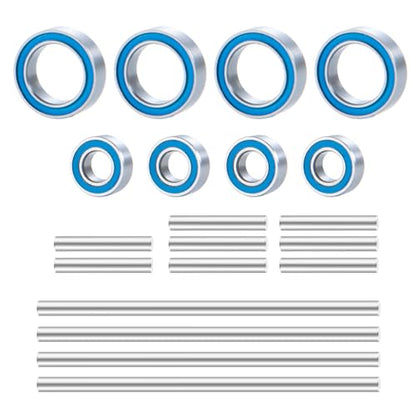 SWX 8Pcs Bearings & 12Pcs Pins for 1/16 Mini E-REVO | Sealed Bearings, Wheel Hex Pins, 20Pcs Set, 1/16 E-REVO, Mini TRX