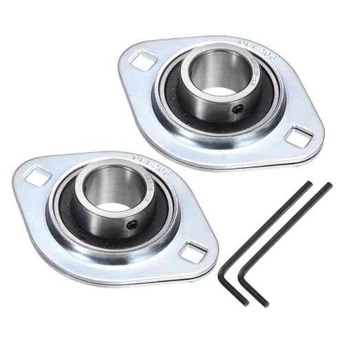 uxcell 2Pcs SBPFL206-18 Pillow Block Bearings 1-3/32" Bore Bearing Units Steel Flange Mounted Bearing Housing with Wrench - size: SBPFL206-18 (1-3/32 ID)