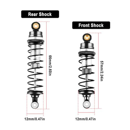 GLOBACT RC Shocks for LOSI 1/16 Mini-B 1/18 Mini-T 2.0 LOS314004 (Black) - color: Black