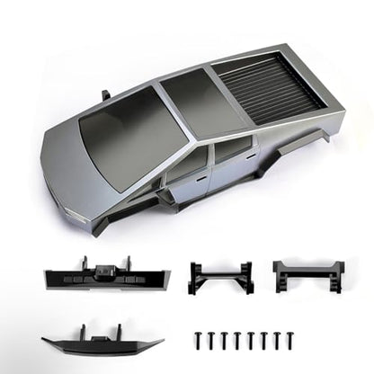 RC Car Shell Pickup Hard Body Shell with Front Rear Bumpers for TRX4M Bronco Defender 1/18 RC Crawler Chassis (Gray) - color: Gray