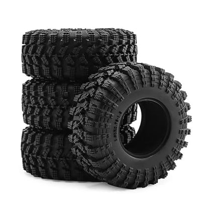 4PCS 1.3" Rubber Tire All Terrain Wheel Tyre with Foam Inserts for 1/12 1/14 1/18 1/24 Crawler Car for TRX4M SCX24 AX24 FCX24 FMS 1/24 Micro 1.0inch Beadlock Upgrade Parts (70x26MM,A) - color: 70x26mm,a