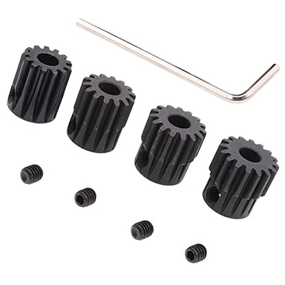 4PCS Metal Steel 32P 5mm Pinion Gear Set 13T 14T 15T 16T with Hex Key for RC Cars(Compatible with 0.8 Metric Pitch)