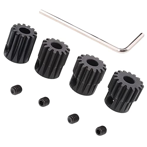 4PCS Metal Steel 32P 5mm Pinion Gear Set 13T 14T 15T 16T with Hex Key for RC Cars(Compatible with 0.8 Metric Pitch)