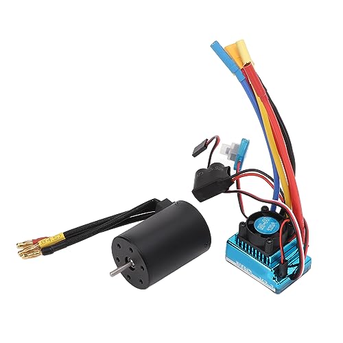 Brushless Motor ESC Waterproof Upgrade Combo for 1/10 RC Car, Compact and Adjustable for Enhanced Performance, Aluminum Alloy + Copper Material