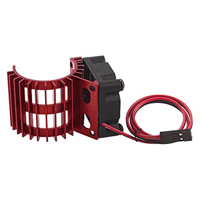 ShareGoo Aluminum 380 390 Motor Heatsink with Cooling Fan Electric Engine Heat Sink Compatible with HSP HPI Wltoys Himoto Redcat 1/16 1/18 RC Car (Red) - style: Red