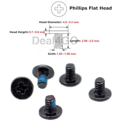 Deal4GO M2x3mm M.2 SSD Flat Head Phillips Screw Replacement for Dell HP ASUS Acer Lenovo Laptop Desktop Cooling Fan Heatsink Hinge - Black - size: M2x3.0mm