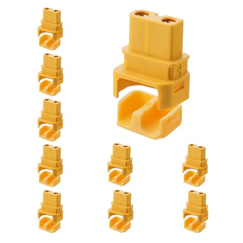 ELFCULB 10 Pairs Amass XT30ULW-A Connectors, XT30 Upgrade Female Connectors for Mini-UAV Robot (Yellow) - color: 10pcs XT30ULW-A Female