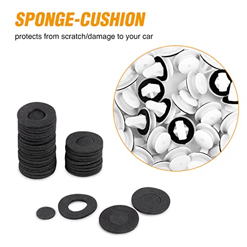 GOOACC 50Pcs Car Door Trim Panel Retainer Clips for Mazda | Bumper Fastener Rivet Clips G18K-51-SJ3 G18K51SJ3 Mazda 2, 3, 5, 6, CX-7, CX-9, MPV, MX-5 Miata, Protege RX-8 with Seal Ring - color: 50Pcs Door Trim Panel Retainer