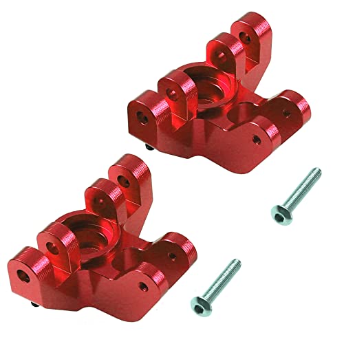 Aluminum Alloy Front Steering Knuckles Carrier Steering Block Compatible with 1/8 Losi LMT 4WD Solid Axle RC Monster Car (Red)
