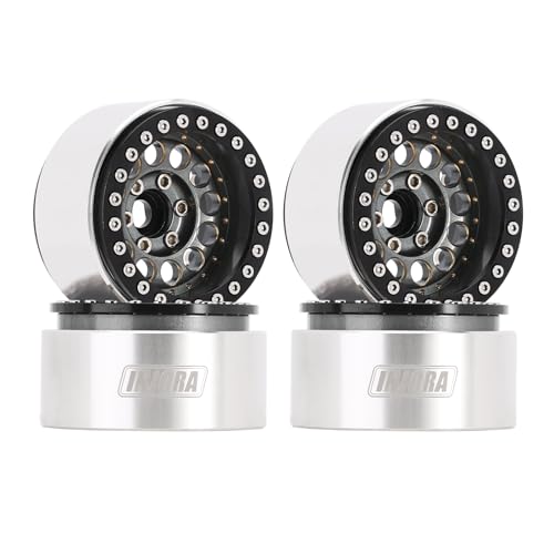 INJORA 1.9" 150g Brass & Aluminum -10mm Offset Wheels for 1/10 RC (Grey) - color: Grey
