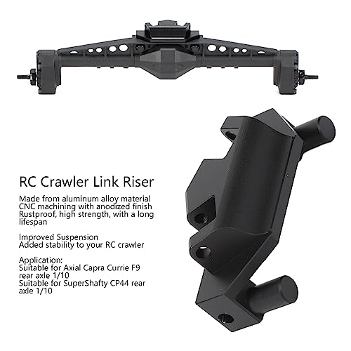 Rear Link for Axial Capra Currie F9 Rear Axle, CNC Aluminum Alloy RC Crawler Link, Black Anodized Finish with Improved Suspension and Enhanced Stability, Compatible wit
