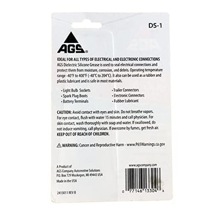 AGS Company Automotive Solutions Dielectric Silicone Grease, 1.25 oz, Seal and Protect Electrical Connections, Safe on Rubber and Plastic, Light Bulb Sockets, Spark Plug Boots and Battery Terminals