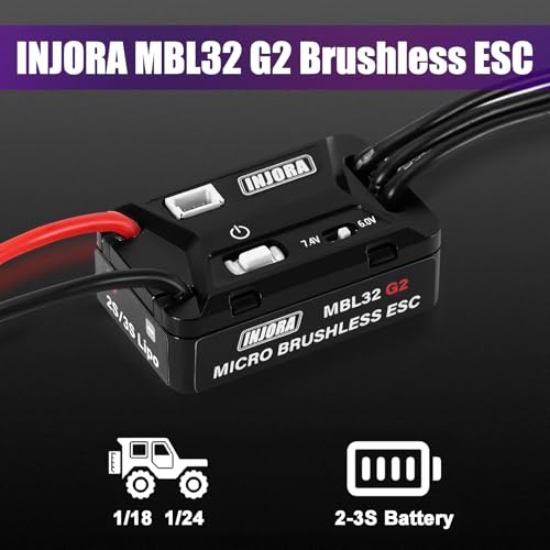 INJORA MBL32 Brushless ESC & 2204 Fat Viper Outrunner Motor for 1/18 TRX4M