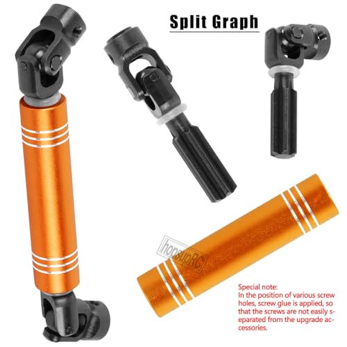 RC 113-137MM Crawler Drive Shaft Upgrades Part for 1/10 Axial SCX10 SCX10 II 90046 SCX10 III AXI03007 TRX4 D90,Universal Driveshaft,Steel and Aluminum axles,Gold(1PCS) - size: 113-137MM