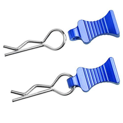 1/10 RC Car Body Clips Pins with Pull Tabs R Clips for All 1:10 1/12 Scale Axial Redcat HPI Himoto HSP Exceed RC Car Parts Truck Buggy Shell Replacement, Set of 4 (Navy Blue) - color: Navy Blue