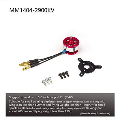 RC Brushless Motor MM1404 2900KV (C10) Brushless Outrunner Motor 2900KV Used for Fixed Wing Micro Indoor Airplane F3P Model Airplane (MM1404A)