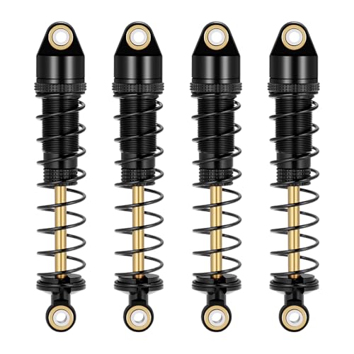 MOHERO 4Pcs RC Oil Filled Shocks - 80/90/100/110/120mm Shock Absorbers Kit for Most 1/10 RC Crawlers Like Axial SCX10 II III D90 CC01 Gen7 Gen8 CC01 Wraith RR10, etc (80MM) - size: 80MM