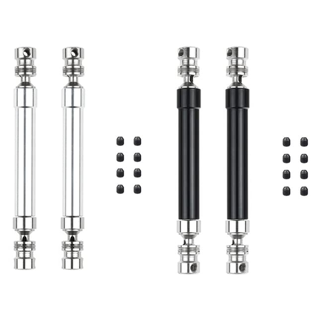 2 Set Metal CVD Drive Shaft 110-160Mm for 1/10 RC Rock Crawler Axial SCX10 90046 TRAXS RTX4, Silver & Black - (Color: Peacock Blue)