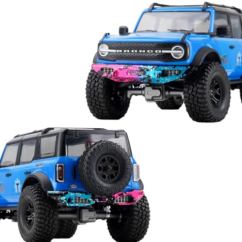 Splash Anodizing Aluminum Front and Rear Bumpers Set for TRX4M Bronco 1/18 RC Crawler Car Upgrade Parts - color: Colorful Splash
