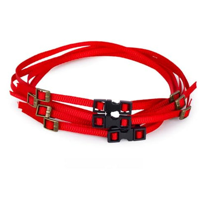 5Pcs RC Roof Rack Straps Adjustable for 1/10 1/18 1/24 Crawler TRX4 SCX10 | Nylon luggage rope secures gear on RC crawler roof racks.Fits For TRX4 TRX6 SCX10 D90 TRX4M SCX24 FCX24.5-pack upgrade Parts. - color: Red
