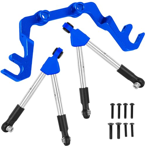 RC Front Tie Rods with Stabilizer Upgrades Part for 1/10 Slash 4X4 LCG,Alloy Aluminium Front Positive and Negative Teeth Pull Rod + Fixed Code Combination-Set,Navy Blue - color: Navy Blue - (Front Tie Rods)