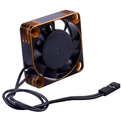 RC Motor Cooling Fan 40x40mm 16000RPM 540 550 Motor ESC Heatsink Brushless Cooling Fans for 1/10 1/8 RC Car (Black&Gold) - color: Black&Gold