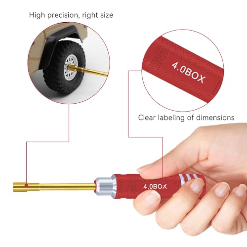 Hex Nut Driver Set - RC Car Tool Kit 2.0mm 2.5mm 3.0mm 3.5mm 4.0mm 4.5mm 5.0mm Hexagonal Head Nut Screwdriver for Axial SCX24 Wheel Fixing RC Models Car Boat Helicopter 7Pcs Red - color: Red