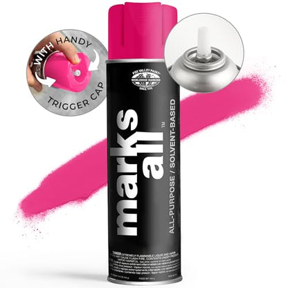 Fox Valley 18oz Marks All Solvent-Based Paint 12-Pack, Pink Fluorescent - color: Pink Fluorescent