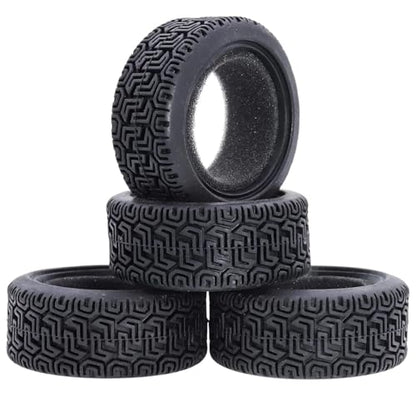 1/10 RC On-Road Car Tyres,WONFAST 4PCS 68mm Sponge Insert Rally Rubber Tires for 1:10 RC On Road Run-flating Racing Car Parts for Tamiya HSP HPI Kyosho RC Rally Car(Black) - color: 68mm