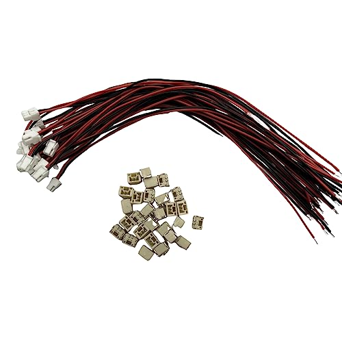 20Pairs Micro JST GH 2Pin 1.25mm Male Female Connector, GH1.25 Terminal Connector Wire Cable 15cm 28AWG - size: 2Pin