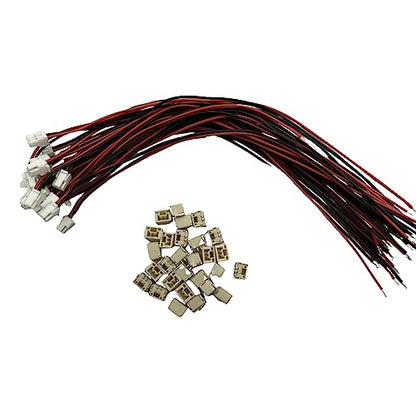 20Pairs Micro JST GH 2Pin 1.25mm Male Female Connector, GH1.25 Terminal Connector Wire Cable 15cm 28AWG - size: 2Pin