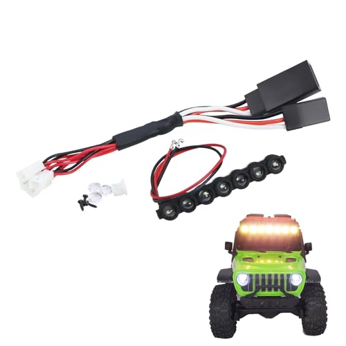 for Axial SCX30 1/30 RC Crawler 7-LED Light Bar, Warm & Cool White, Upgrade Lights Accessories Parts (Warm Light) - color: warm light