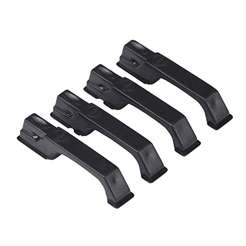 Dilwe 4Pcs RC Car Door Handles, Plastic Simulation Door Handles with Screws for -4 D90 Axial SCX10 1/10 RC Crawler Car(Black) Car Model Accessory