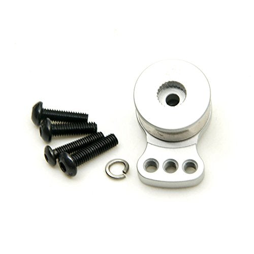 Aluminum RC 25T Servo Saver 3 Holes Adjustable Hi-Torque Servo Saver Horn Compatible with Futaba Tamiya Servos 1/10 Traxxa TRX4 TRX6 SCX10 Capra RC Car (Silver-S) - color: Silver-s