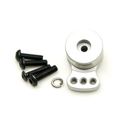 Aluminum RC 25T Servo Saver 3 Holes Adjustable Hi-Torque Servo Saver Horn Compatible with Futaba Tamiya Servos 1/10 Traxxa TRX4 TRX6 SCX10 Capra RC Car (Silver-S) - color: Silver-s