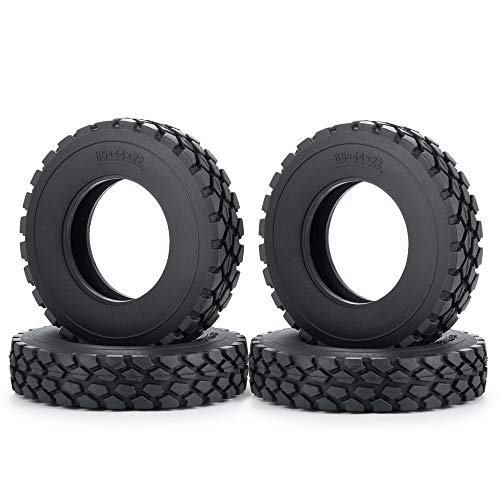 RC-Hub 4pcs RC Rubber Tires Wheel Tires for 1/14 Tamiya Tractor Trucks Trailer Cargo Tow Drag (22mm) - size: 22mm