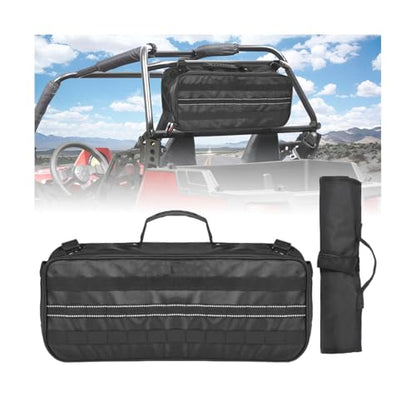 2-in-1 UTV Storage Bag for Maverick X3 RC Turbo 2018-2021,1680D Waterproof Roll Bar Storage Organizer Reflective Strip ATV Golf Cart&Truck