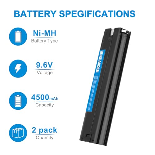 Upgraded 2Pack 4500mAh Ni-MH 9000 Battery for Makita 9.6V 9000 9033 6095d | da391d kr23/43 9600 6096d 9001 9002 192696-2 193890-9 632007-4