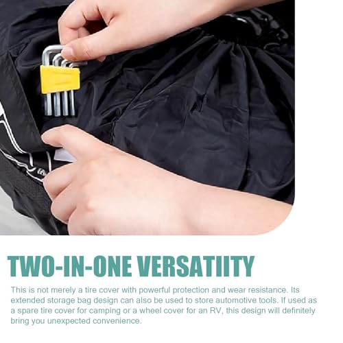 Car Tire Protector, Car Spare Tire Cover, Spare Tire Storage Bag, Universal for Most Cars (Black #31.49")